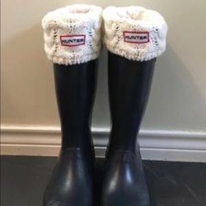 Black matte tall hunter boots